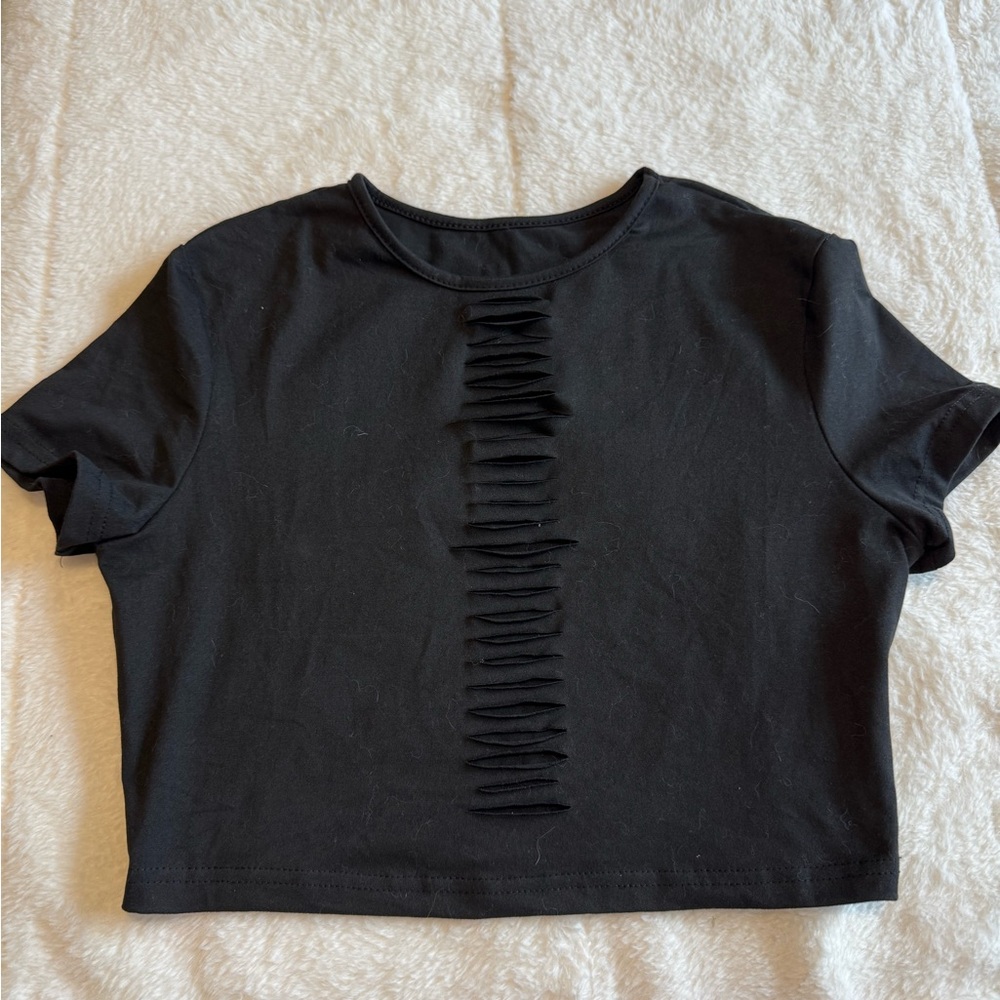 Black Short Sleeve Top